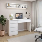 Escrivaninha 5 Gavetas 100% MDF Berlim Yescasa Branco - Imagem 13